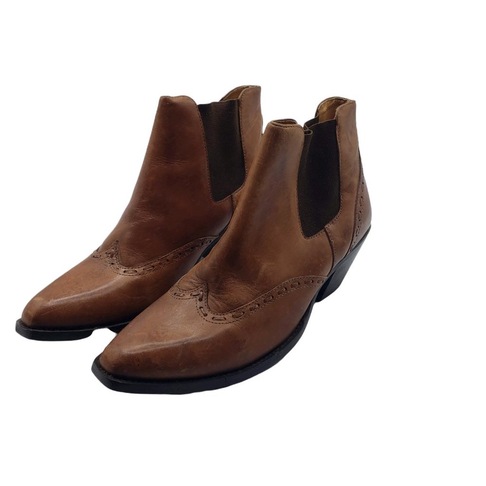 Durango RD252 Women's Brown Leather Cowboy Style Ankle Boots Size 6.5M - Picture 2 of 8